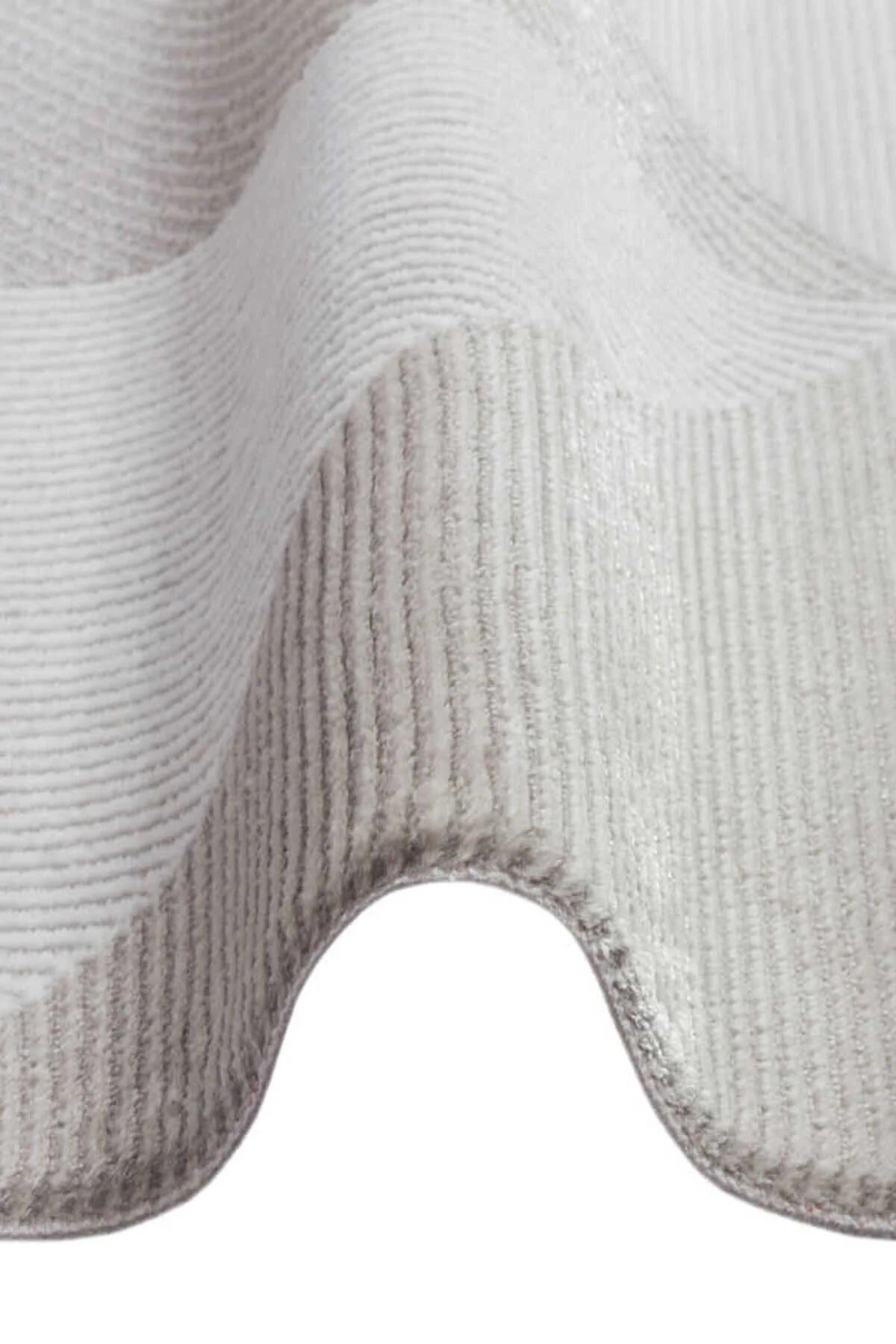 Arvessa MD04 Krem Gri Geometrik Desenli Polyester Halı - Görsel 1