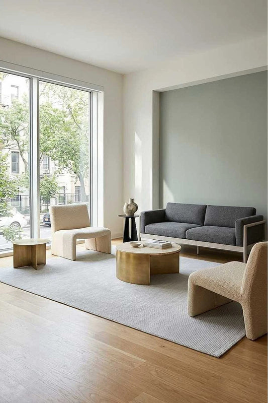Avenza NR01 Açık Gri İnce Çizgili Akrilik Halı - Görsel 2