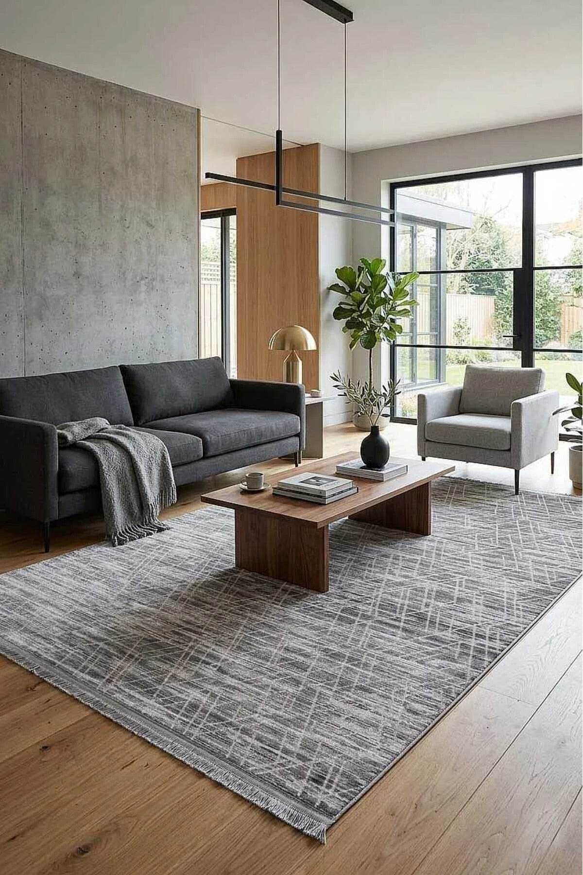 Avenza NR05 Gri Geometrik Desenli Akrilik Halı - Görsel 2