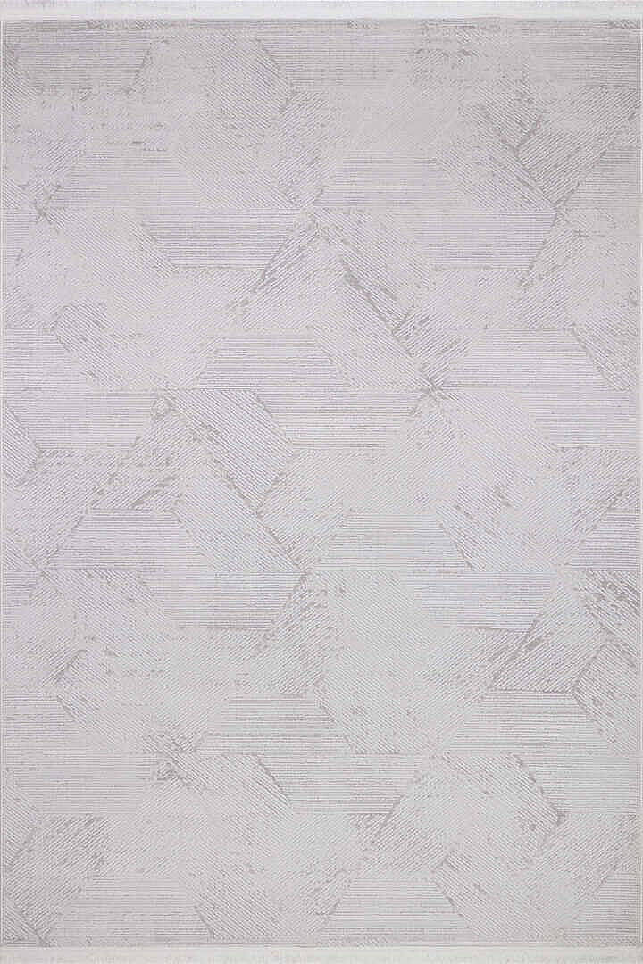 Omyra OS07 Açık Gri Geometrik Desenli Akrilik Halı - Görsel 3