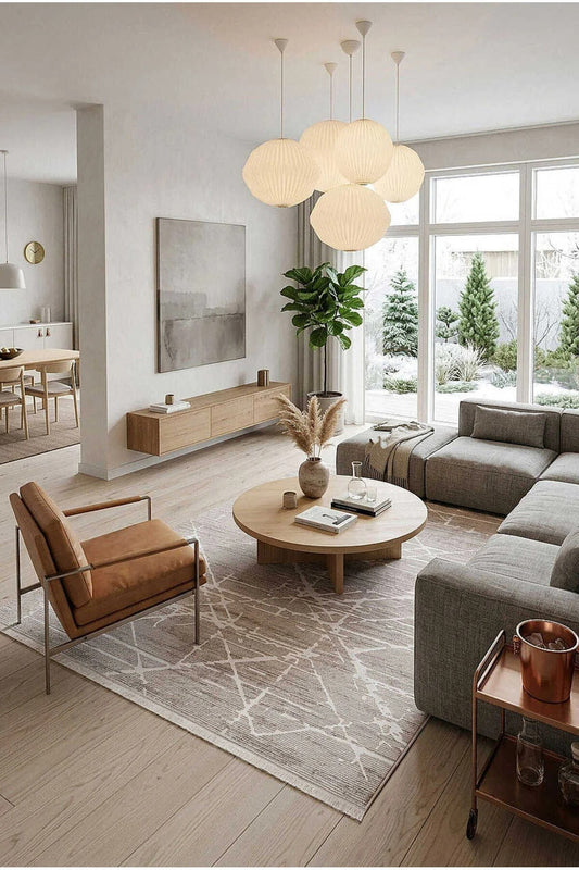Zarelya ZRL06 Vizon Bej Krem Geometrik Çizgili Akrilik Halı - Görsel 4