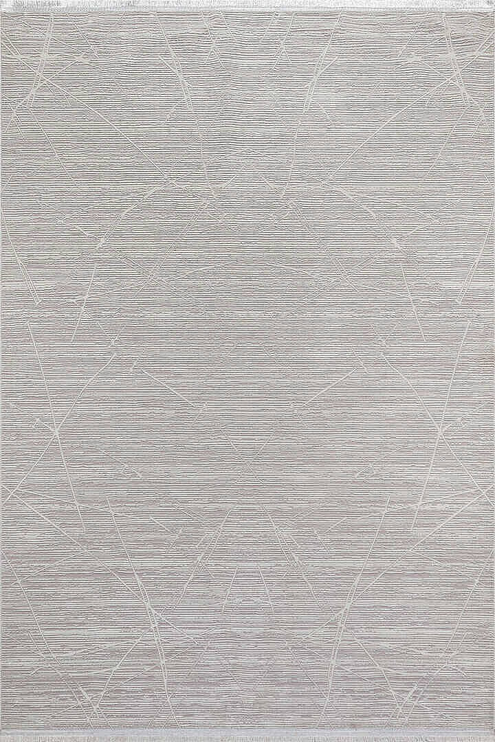 Zunara PM011 Gri Ekru Çizgili Geometrik Desenli Halı - Görsel 5