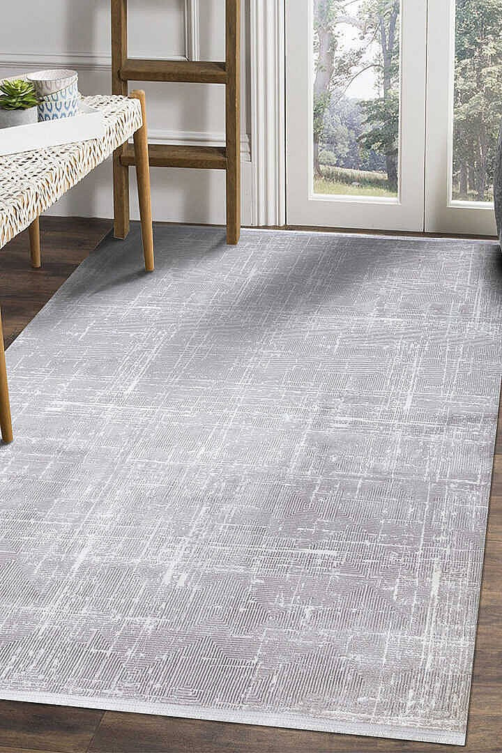 Zunara PM03 Gri Ekru Geometrik Desenli Halı - Görsel 3