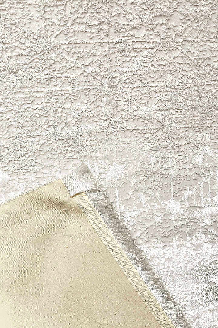 Zunara PM09 Ekru Açık Gri Geometrik Eskitme Desenli Halı - Görsel 1
