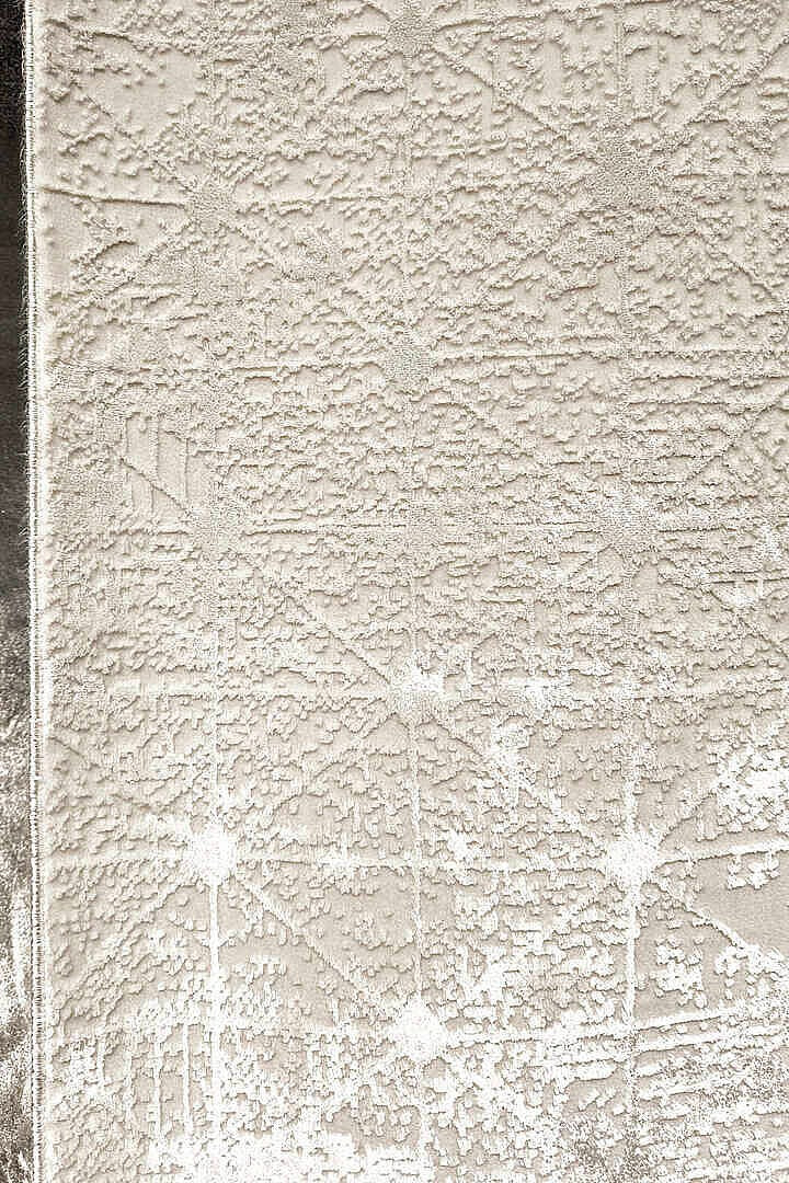 Zunara PM09 Ekru Açık Gri Geometrik Eskitme Desenli Halı - Görsel 5