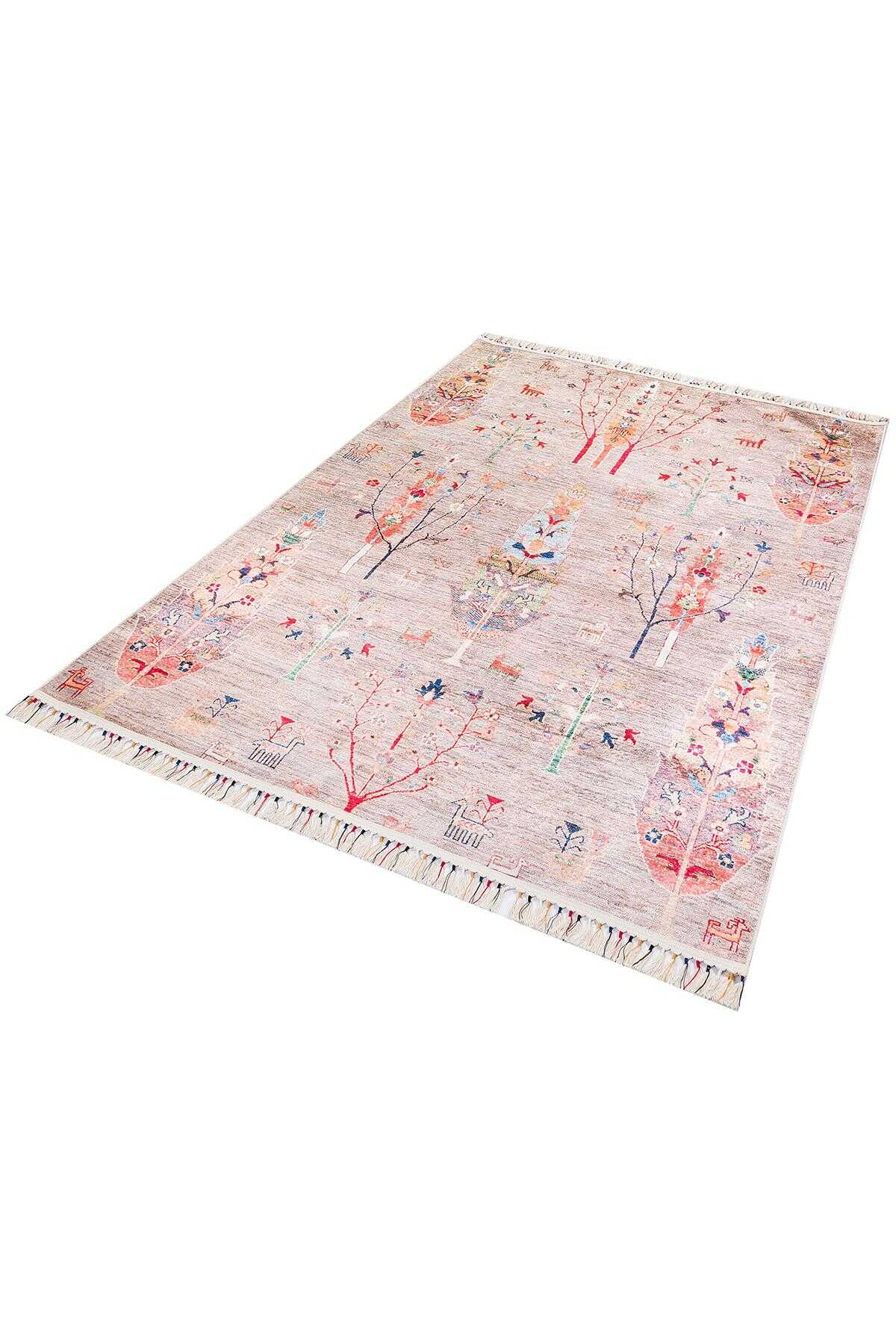 TD1119-00 Pastel Doğa Motifli Yıkanabilir Dijital Baskı Halı — Görsel 3