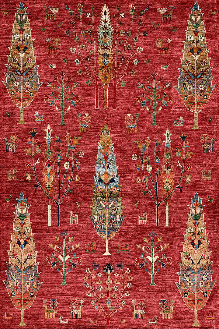 TD1119-04 Kiremit Doğa Motifli Yıkanabilir Dijital Baskı Halı — Görsel 2