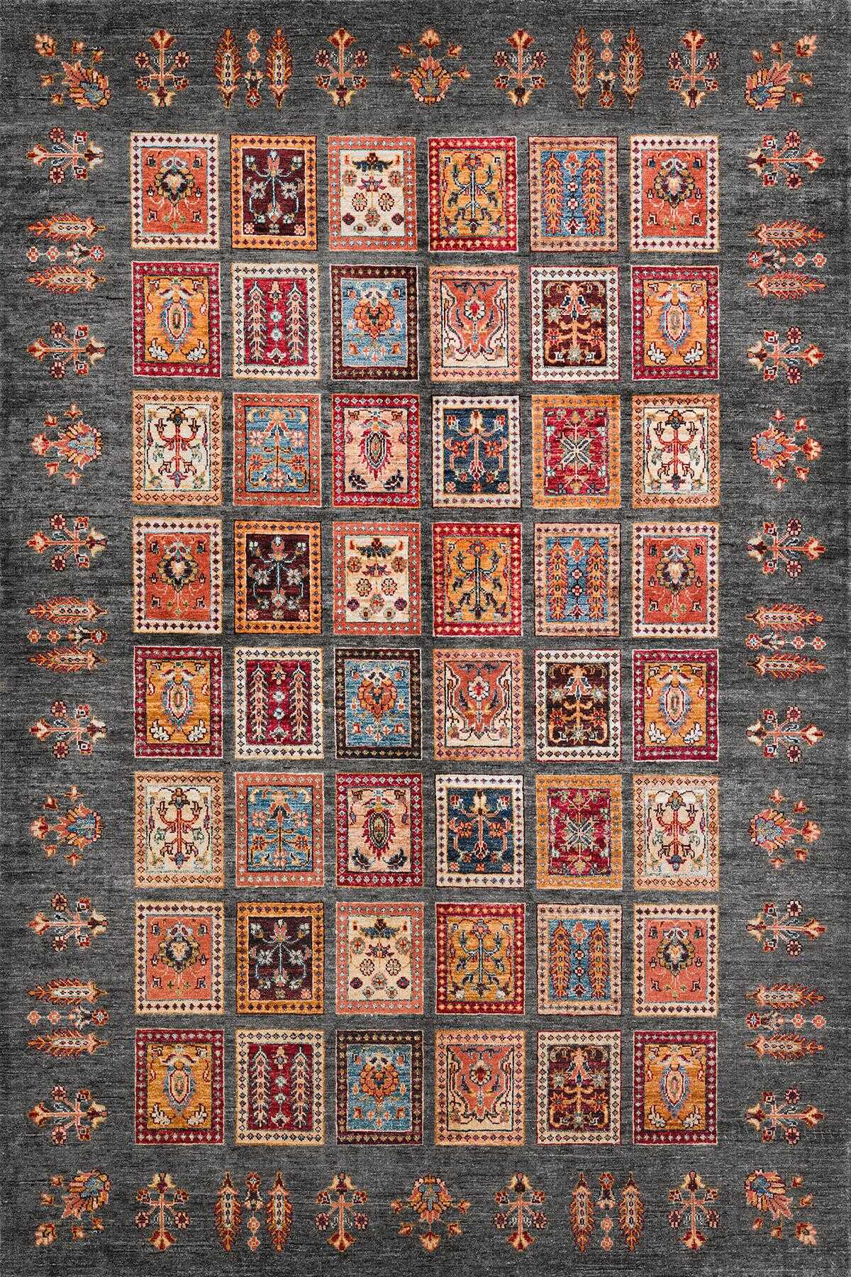 TD1125-00 Antrasit Renkli Patchwork Yıkanabilir Dijital Baskı Halı — Görsel 2